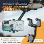 Adjustable 360° Car Phone Mount – Rotatable & Extendable