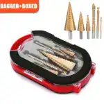 Set of 6 Step Drill Bits, Titanium Coated