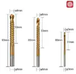 Set of 6 Step Drill Bits, Titanium Coated