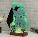Underwater Diver and Manta Ray Resin Night Light